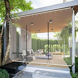 Outdoor Clear Waterproof Tarp With Zips,100% PVC Soft Glass