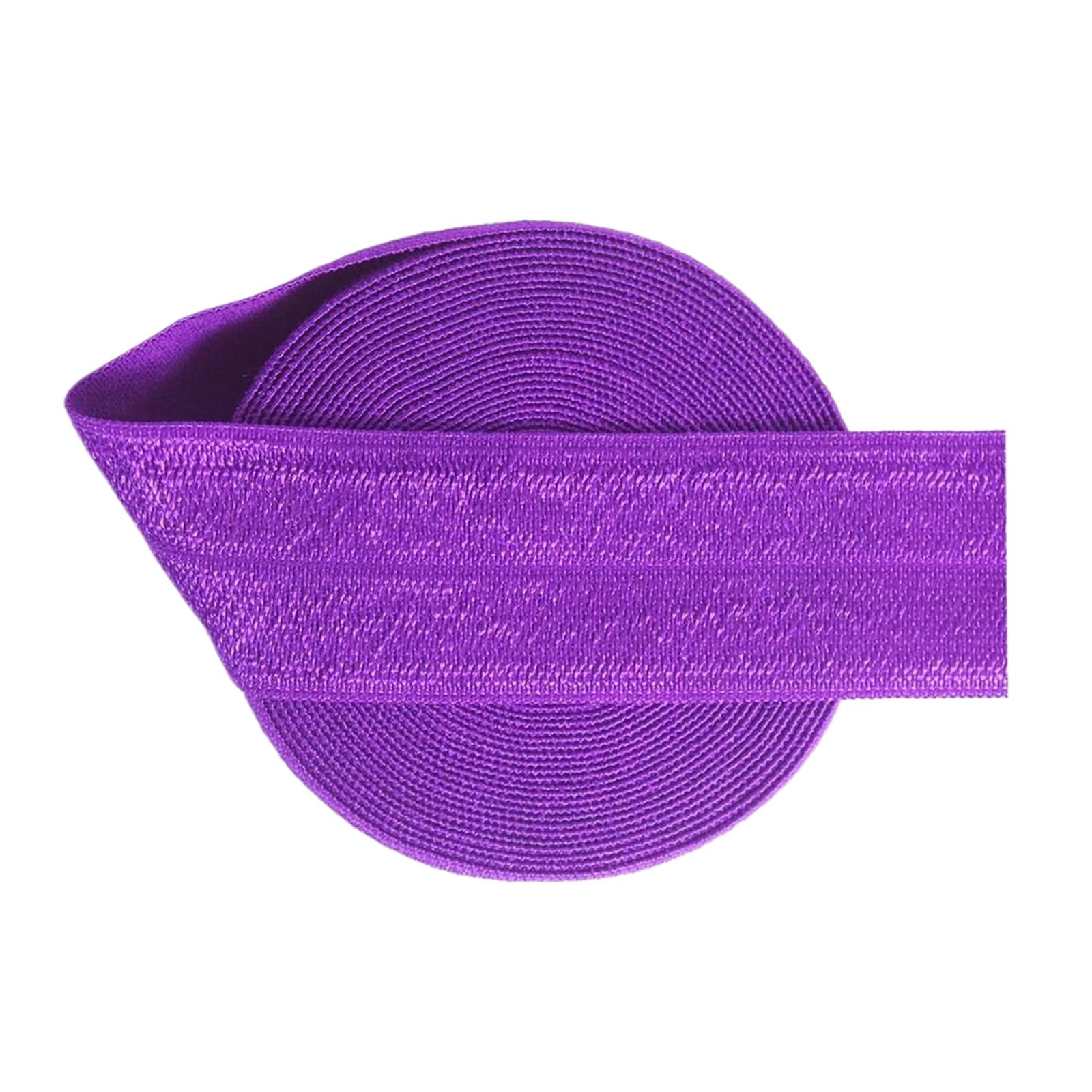 1" 25mm Solid Spandex Satin Bandfold Over Elastic, Purple, 25mm,2 Yards