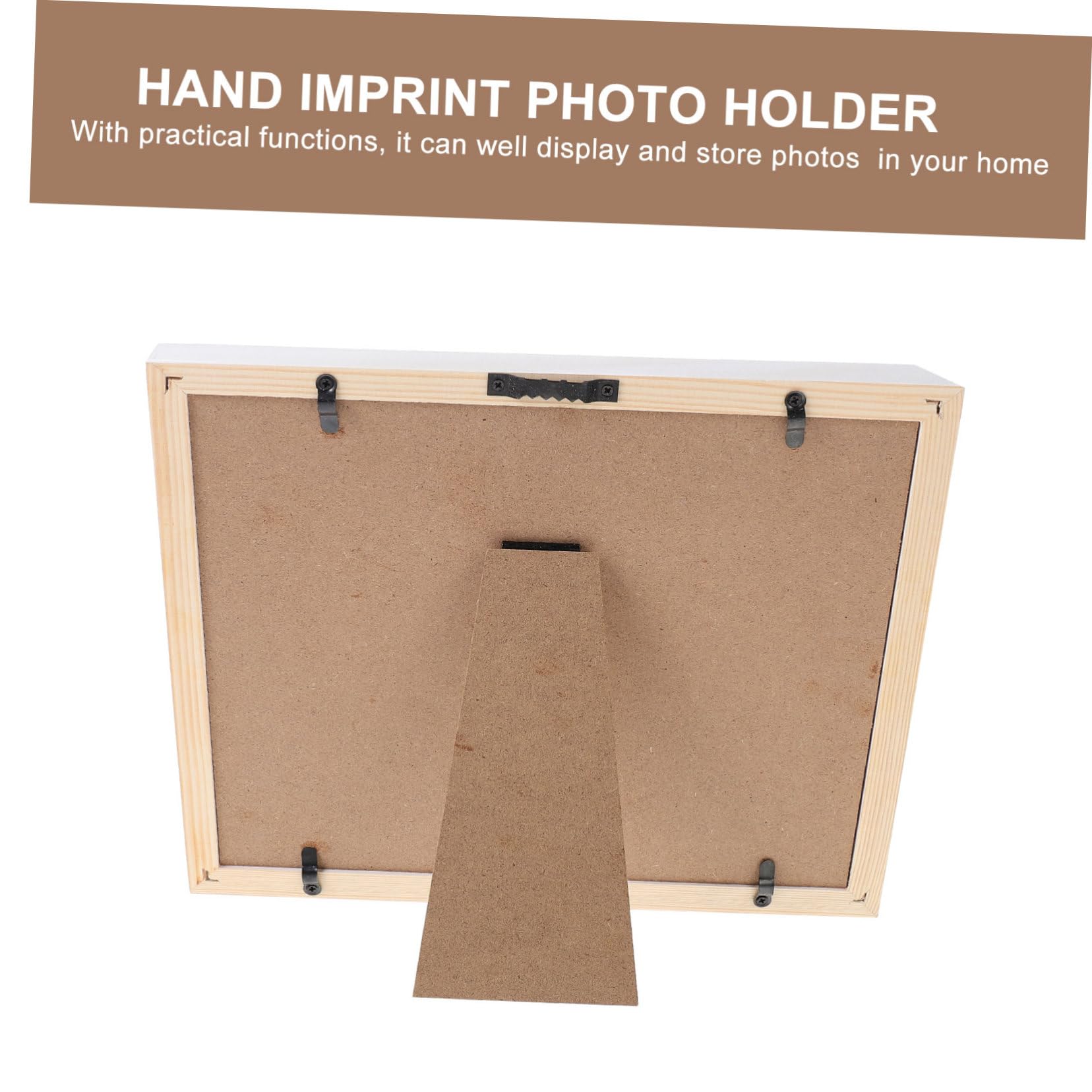 FUNOMOCYA Handprint Mud Photo 3-piece Wood Decorative Photo Holder Inkpad for Home Decor