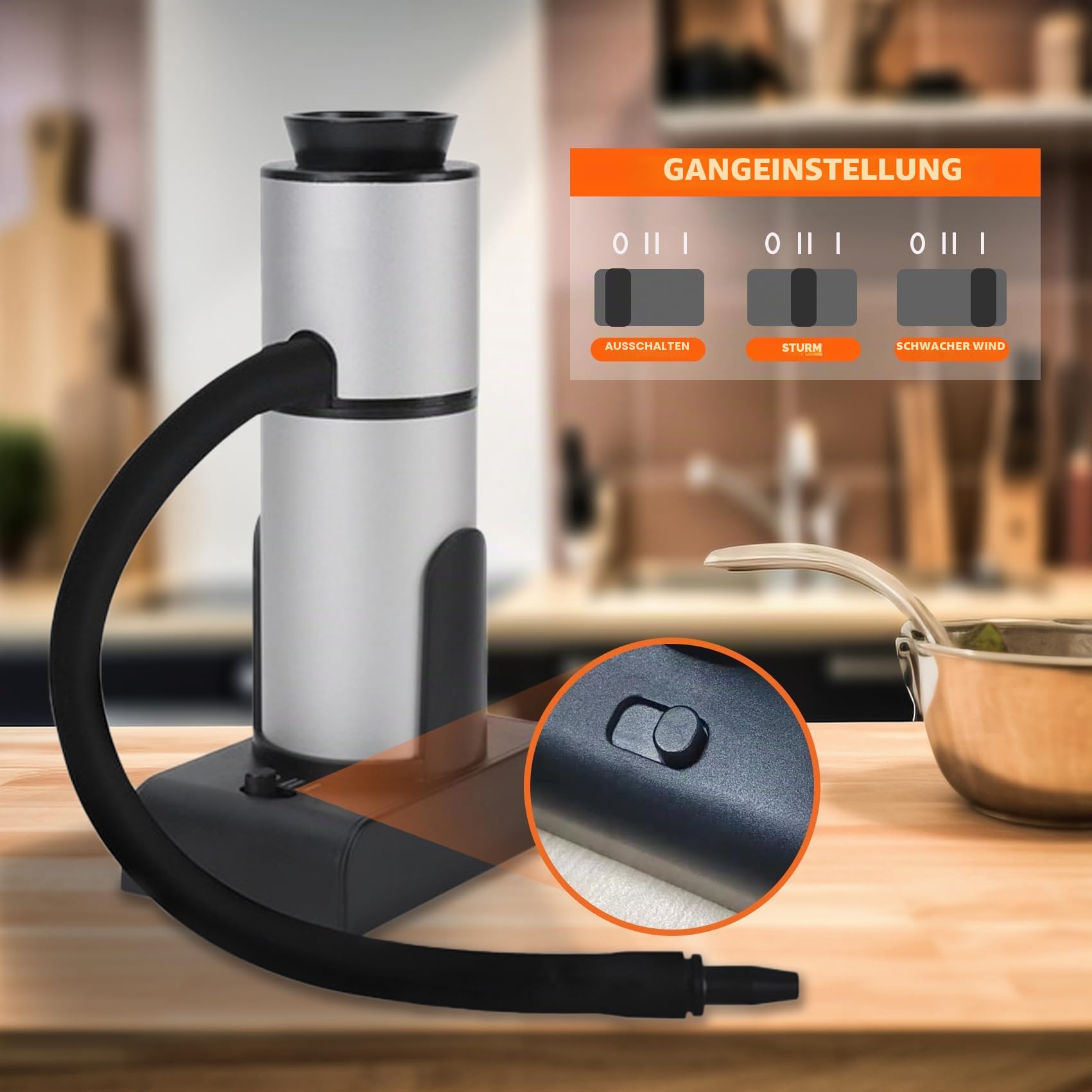 Smoking Gun Food, Smoker Portable Wood Smoke Infuser with Wood Chips, Food Kitchen Smoker Kit for Salad Meat Lachs Cocktails Cheese BBQ