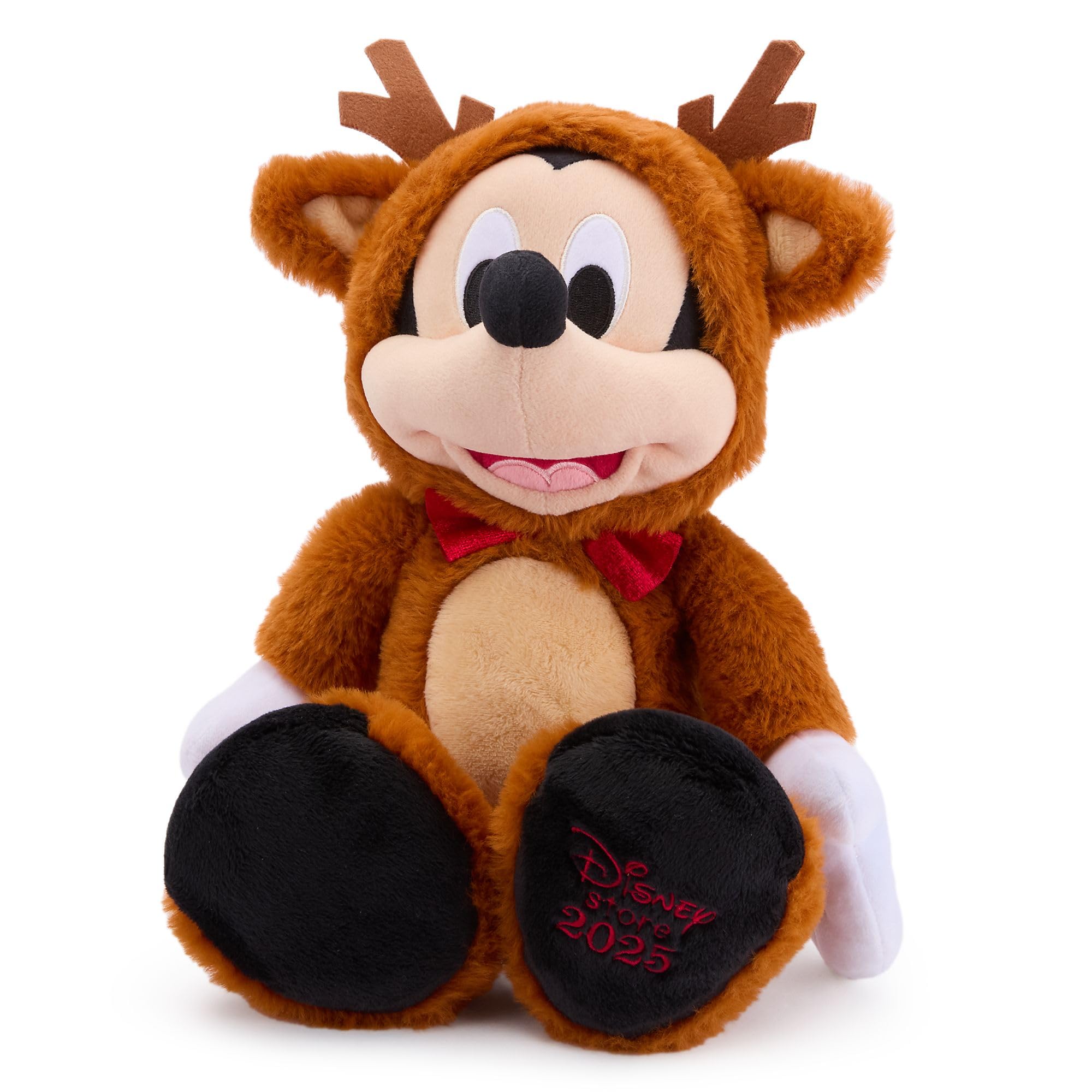 Disney Store Official Peluche Medio di Topolino in Versione Renna, con Costume Natalizio, Perfetto Come Decorazione Natalizia, Come Regalo o per Collezionisti, 34 cm