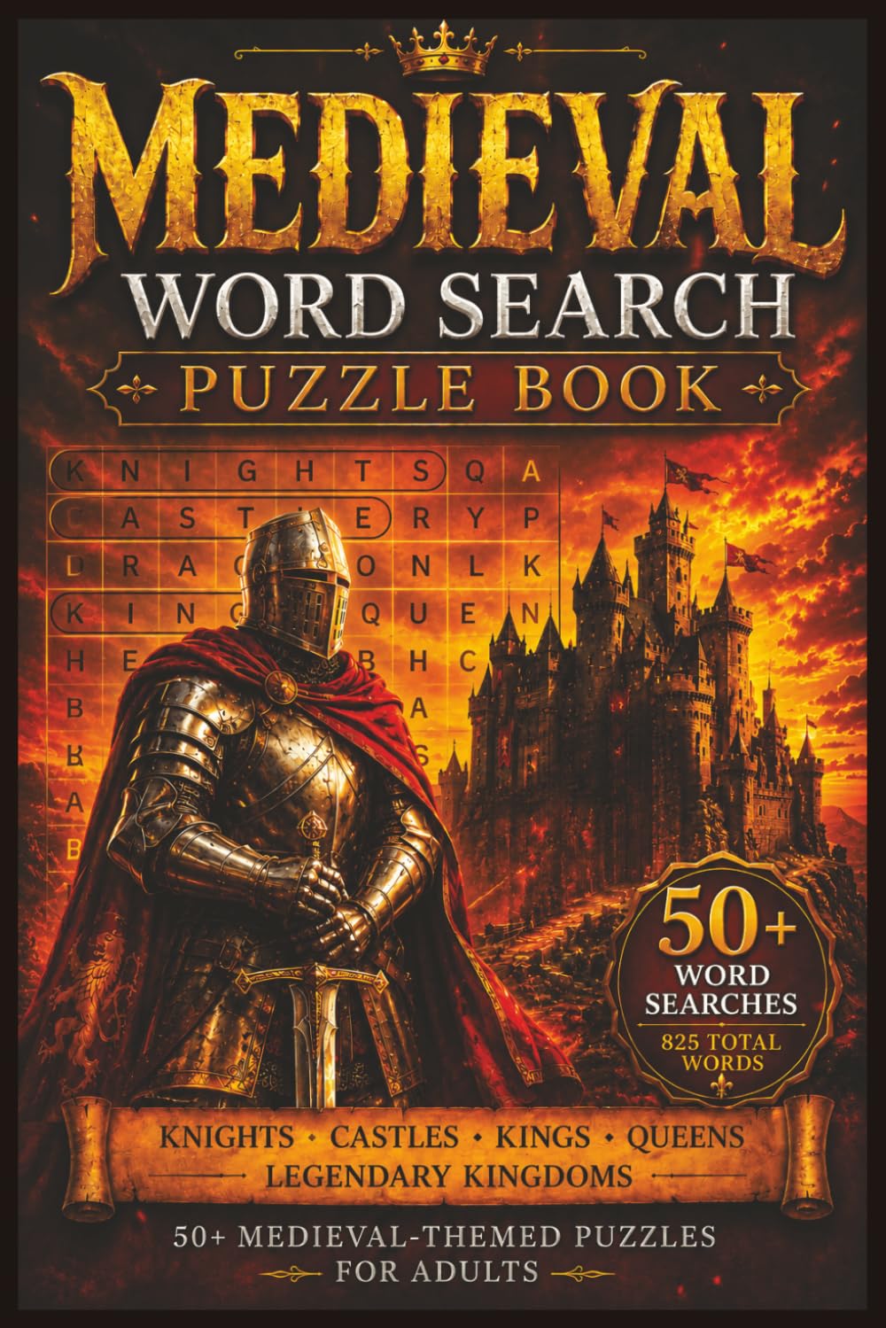 Medieval Word Search Puzzle Book for Adults: Large Print Medieval Fantasy Word Finds Featuring Knights, Dragons, Castles, Kings, Weapons, Legends, and Ancient Realm Vocabulary, Leisure, Travel