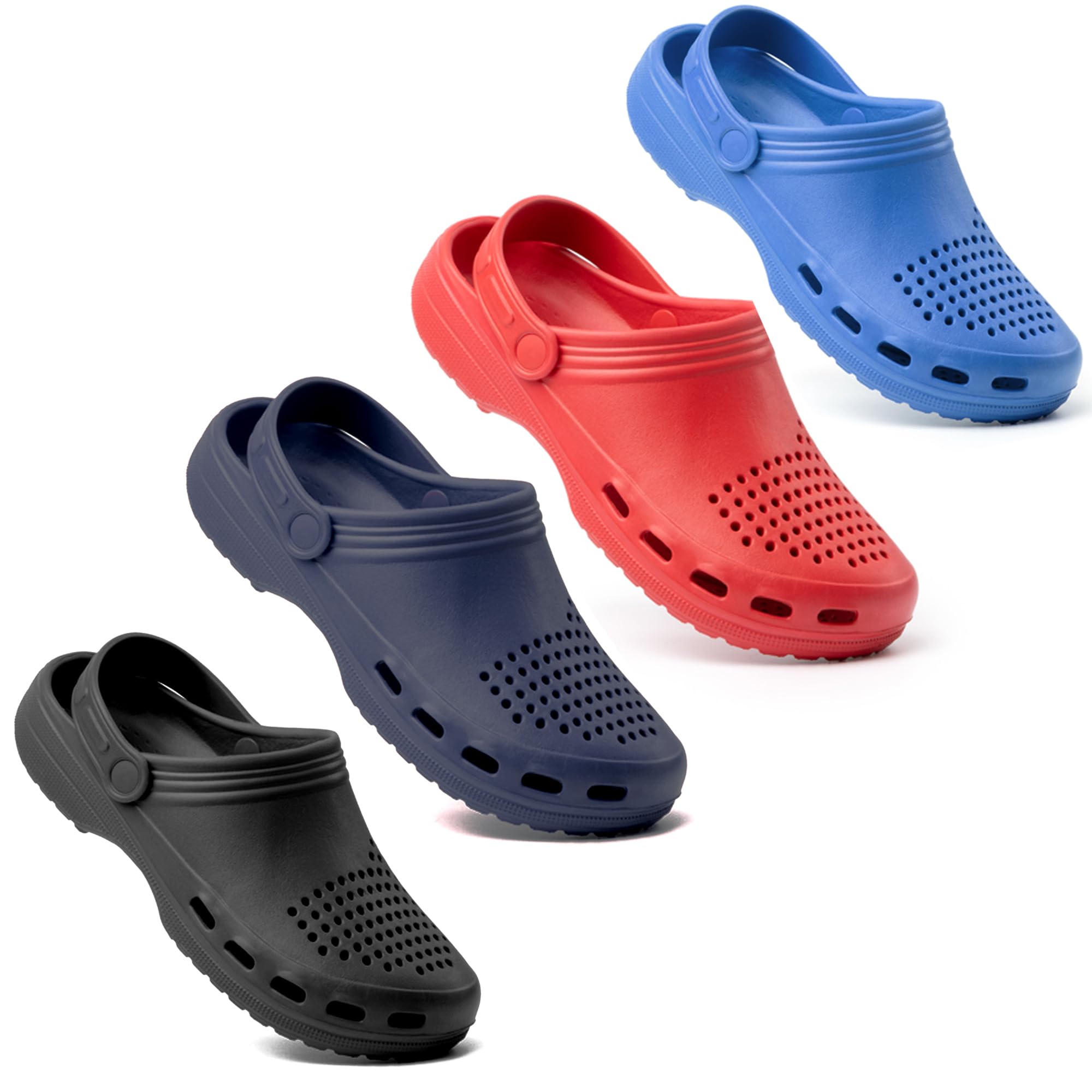 Zuecos Unisex de EVA Ultraligeros, Cómodos, Transpirables y Resistentes al Agua, con Tira Ajustable y Ventilación, Ideales para Casa, Jardín, Playa y Uso Diario, 230g, Tallas Variadas