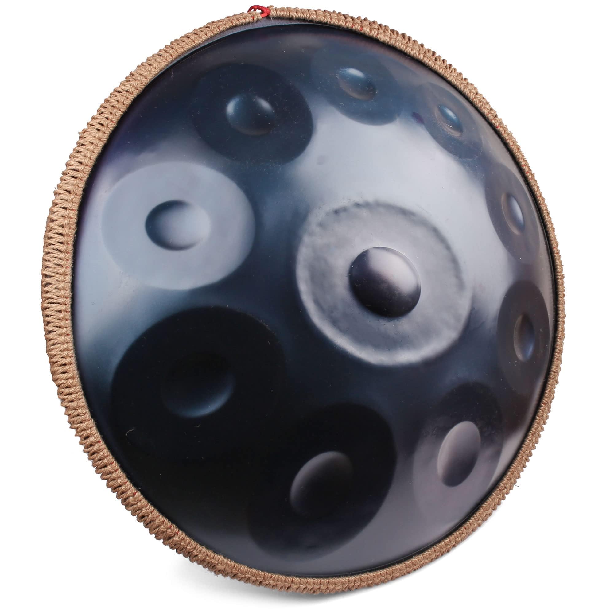 Tamburo a Mano 10 Note, Tamburo a Lingua in Acciaio da 22 Pollici con Borsa Morbida, 440 Hz in re minore, percussioni armoniche per Il Suono, Meditazione Personale, Yoga (Blu)