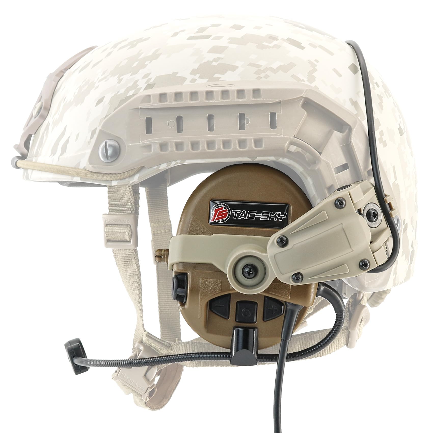 TACGZGJSM TAC201 Tactical Headset for Helmet,Ear Protection,Electronic Noise Canceling Headphones,with U94 PTT,for Airsoft