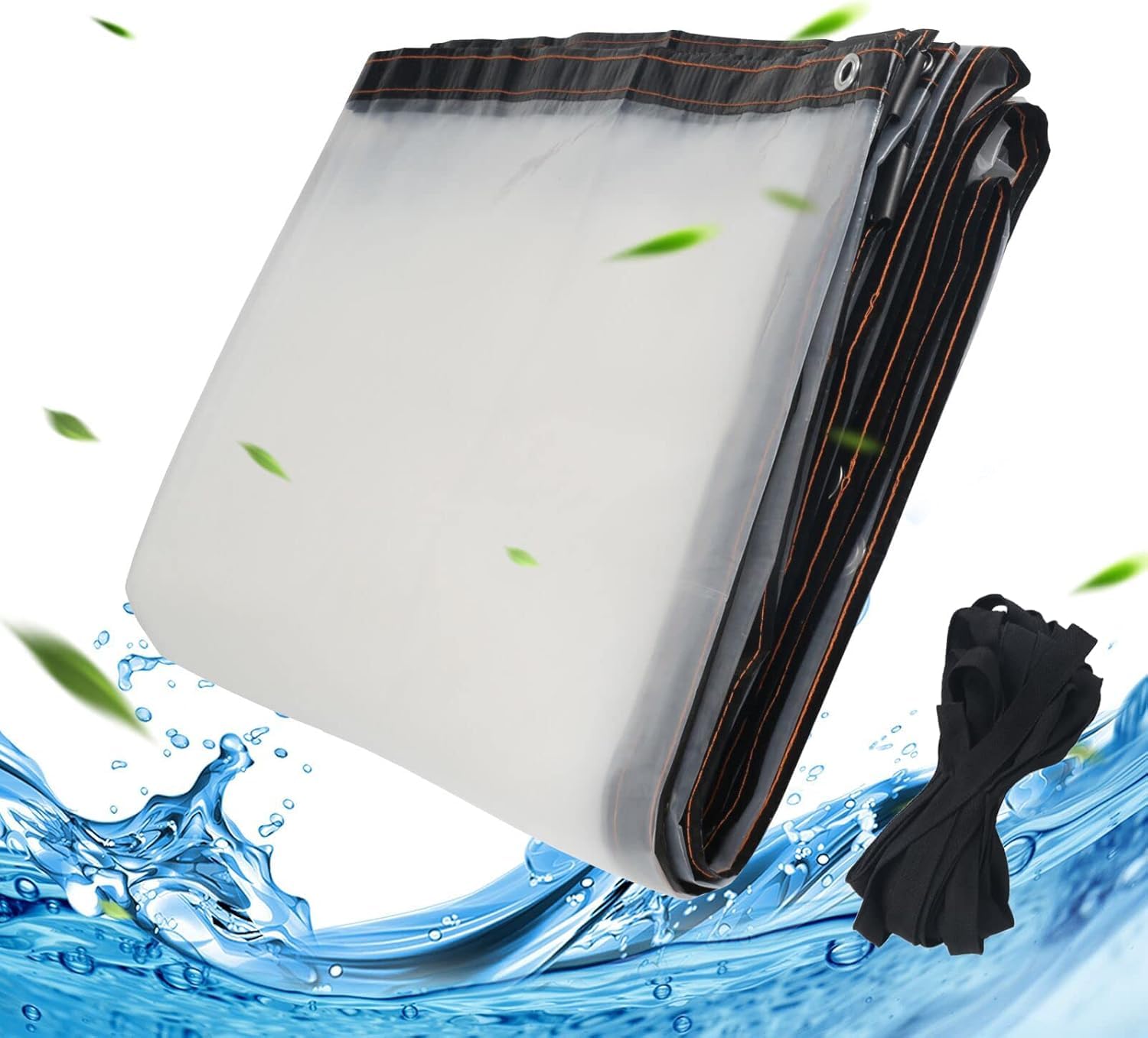 3x6M Lona Impermeable Transparente con Ojales Plasticos | Lona Transparente Exterior para Exteriores, Impermeable, Aislamiento de Plantas, Resistente al Polvo