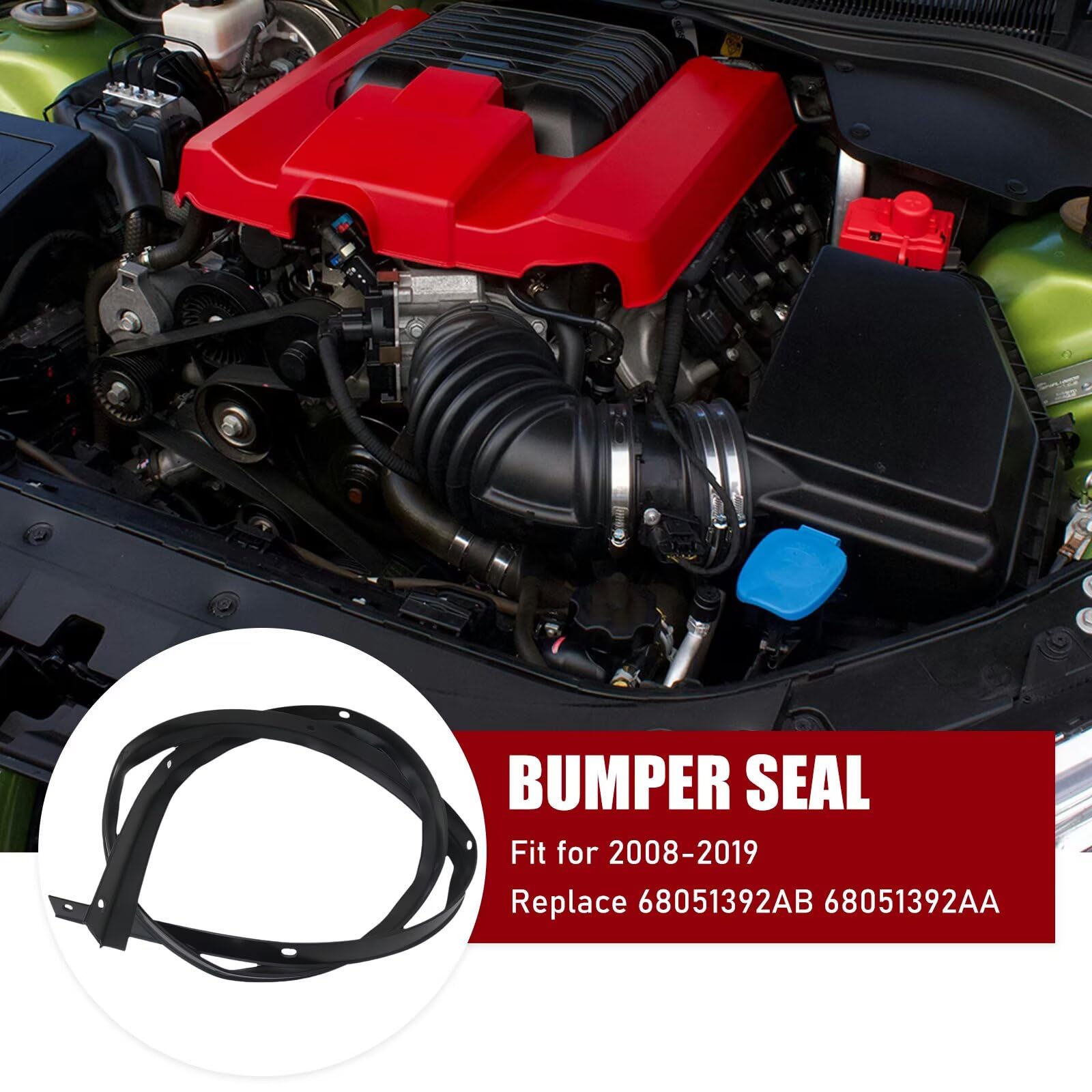Dichtungsstreifen für die vordere Motorhaube, passend für Dodge Challenger 2008–2017, wasserdichte Motorhaubenabdichtung, Ersatz für 68051392AB