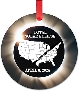 Solar Eclipse Ornament 2024-2024 Total Solar Eclipse Ornament - Solar Eclipse Party Supplies - Solar Eclipse Keepsake - Solar Eclipse Party Decorations - Eclipse Gifts