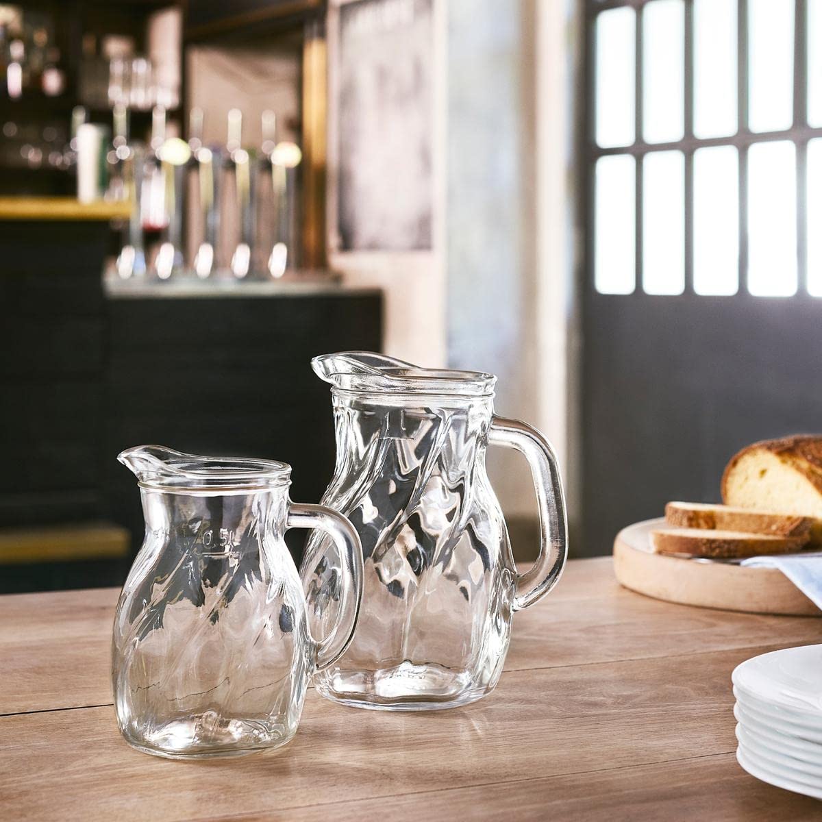 BORMIOLI ROCCO Bistrot Twist Dzbanek, Szkło, Przezroczysty, 1 litr