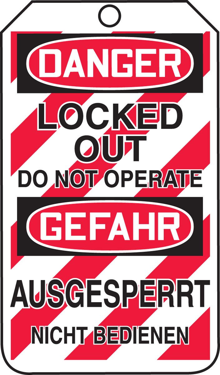 Tag de sécurité multilingue pour consignation de machines en usine et atelier - 3