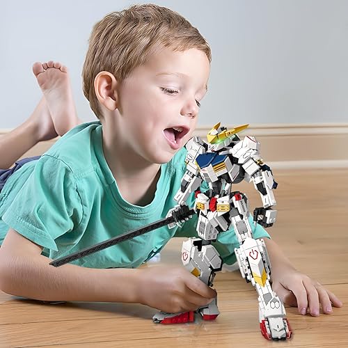 Miniatura 7 de Juego de construcción de robot transformador para adultos, modelo de juguete de construcción de City Warrior Mech y Fighter Jet 2 en 1, 952 piezas,