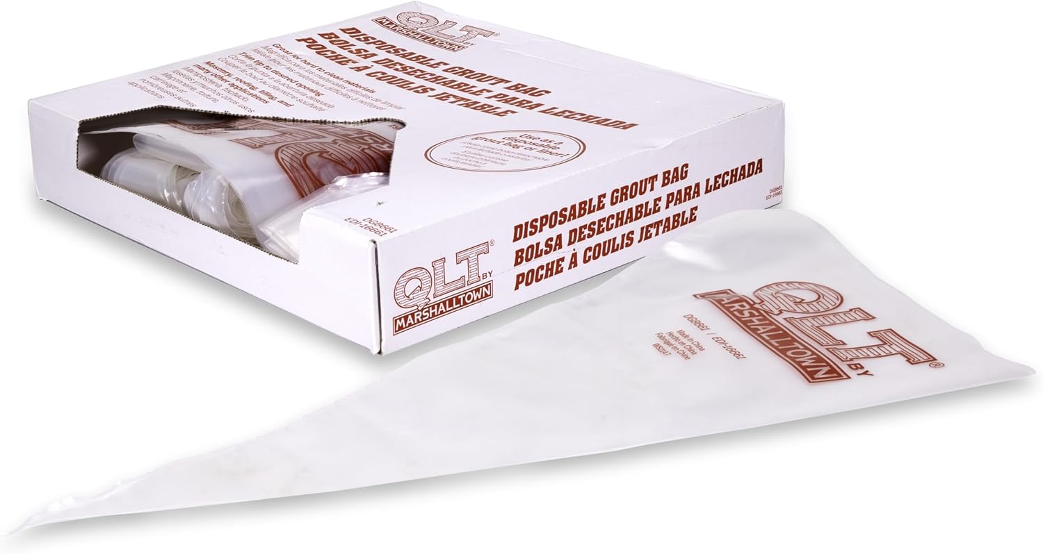 QLT BY MARSHALLTOWN Grout Bags, 50 Pack of Disposable Mortar Bags, DGB661