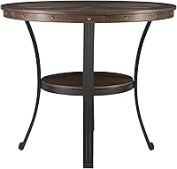 Vista 7 de Powell Muebles Franklin - Mesa auxiliar, pequeña, color marrón