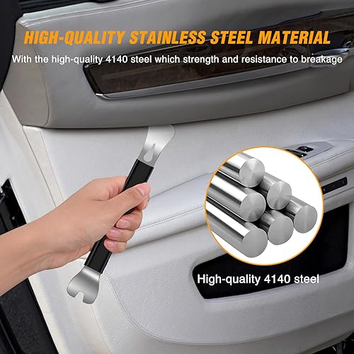 Miniatura 15 de GOOACC Kit de 5 piezas de herramientas para remover los clips de molduras de puertas y tablero de audio del automóvil sin rayar Azul