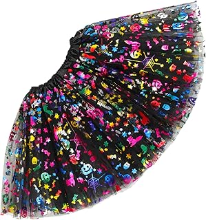 PLAFOPE Saia De Tutu De Halloween Doces Ou Travessuras Festa Tutu Adulto Saia De Tutus Meninas Saia De Tule Flor Vestido De Tule Vestido Toile Mulheres Meninas Vestidos Elegantes Saia De