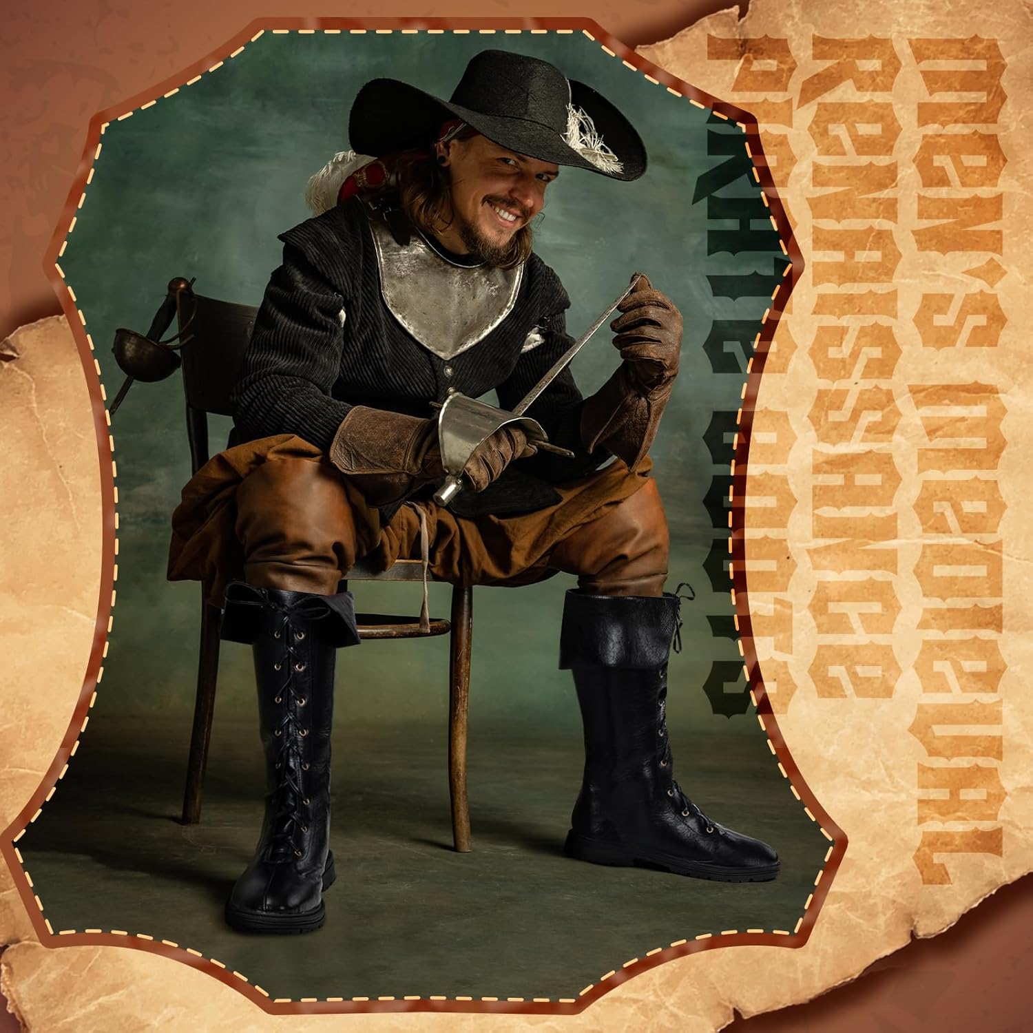 Ramede Men's Medieval Renaissance Boots Pirate Liberia Ubuy