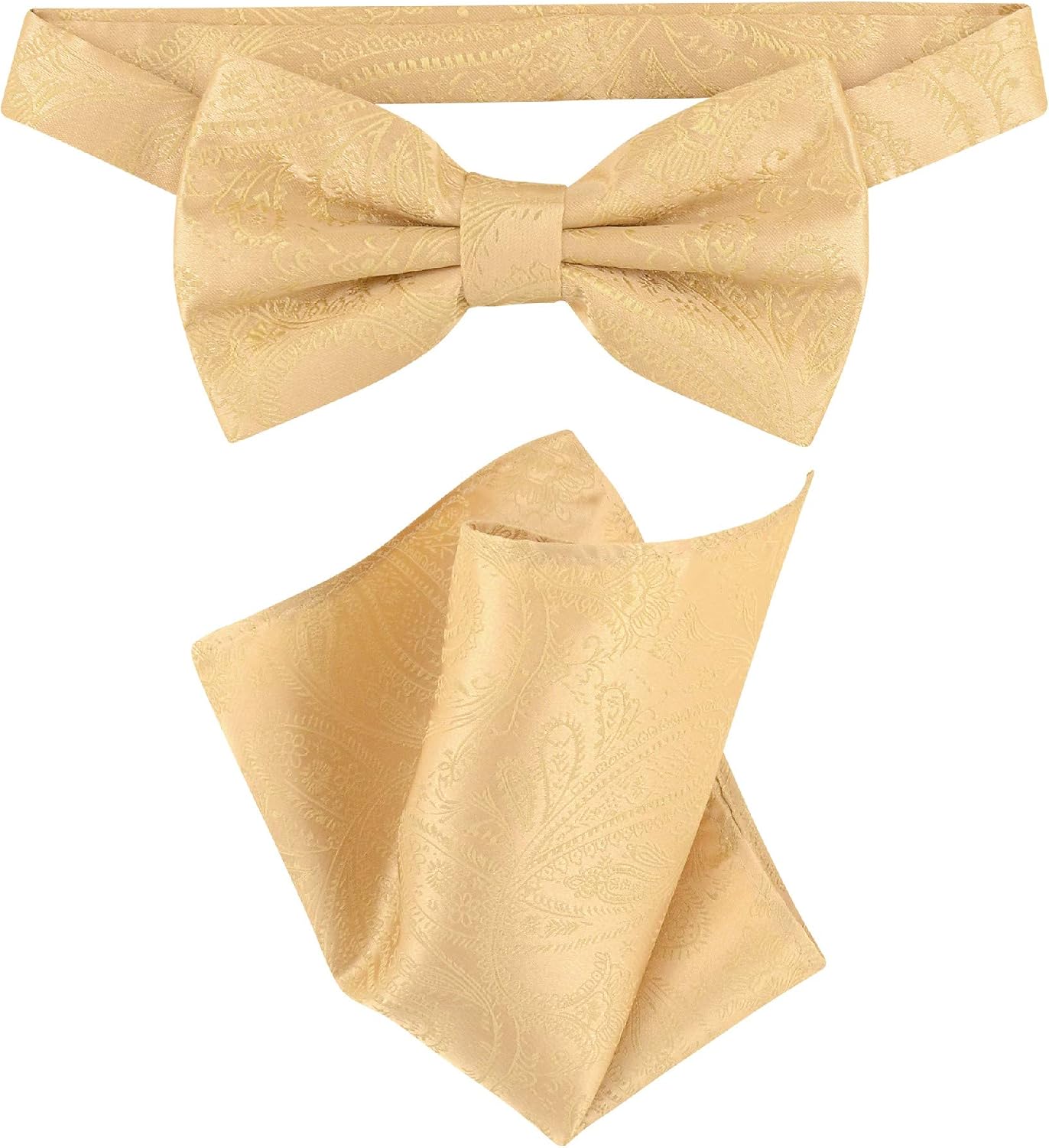 Vesuvio Napoli BowTie Hanky Solid Paisley Color Mens Bow Tie Handkerchief Pocket Squares