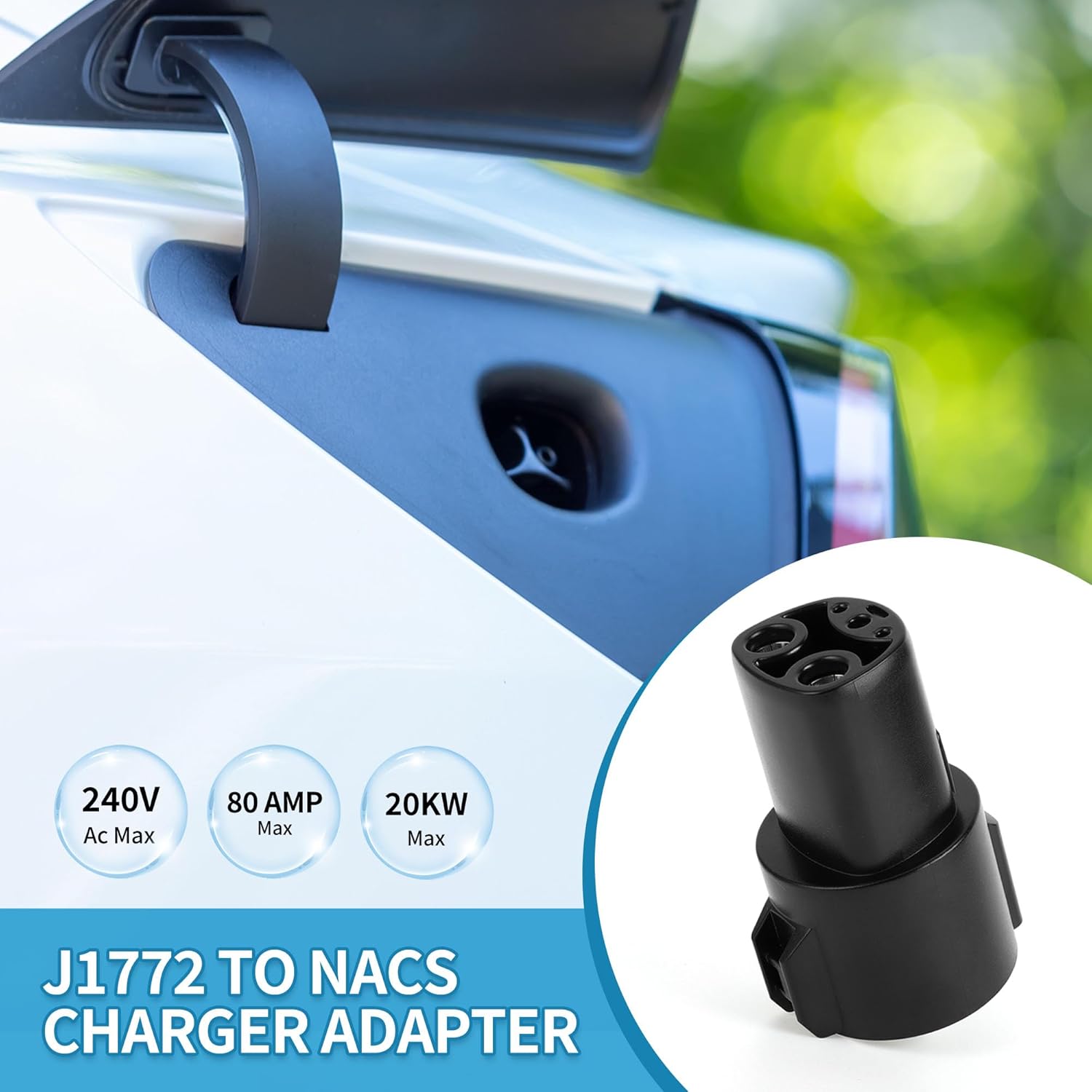 Level 2 EV Charger 240V/48A J1772 Electric Vehicle Charger NEMA 14-50 Plug Charging Station w/for Tesla Adapter w/App Control RFID Card WiFi 24Ft Cable Indoor/Outdoor Fast Charger