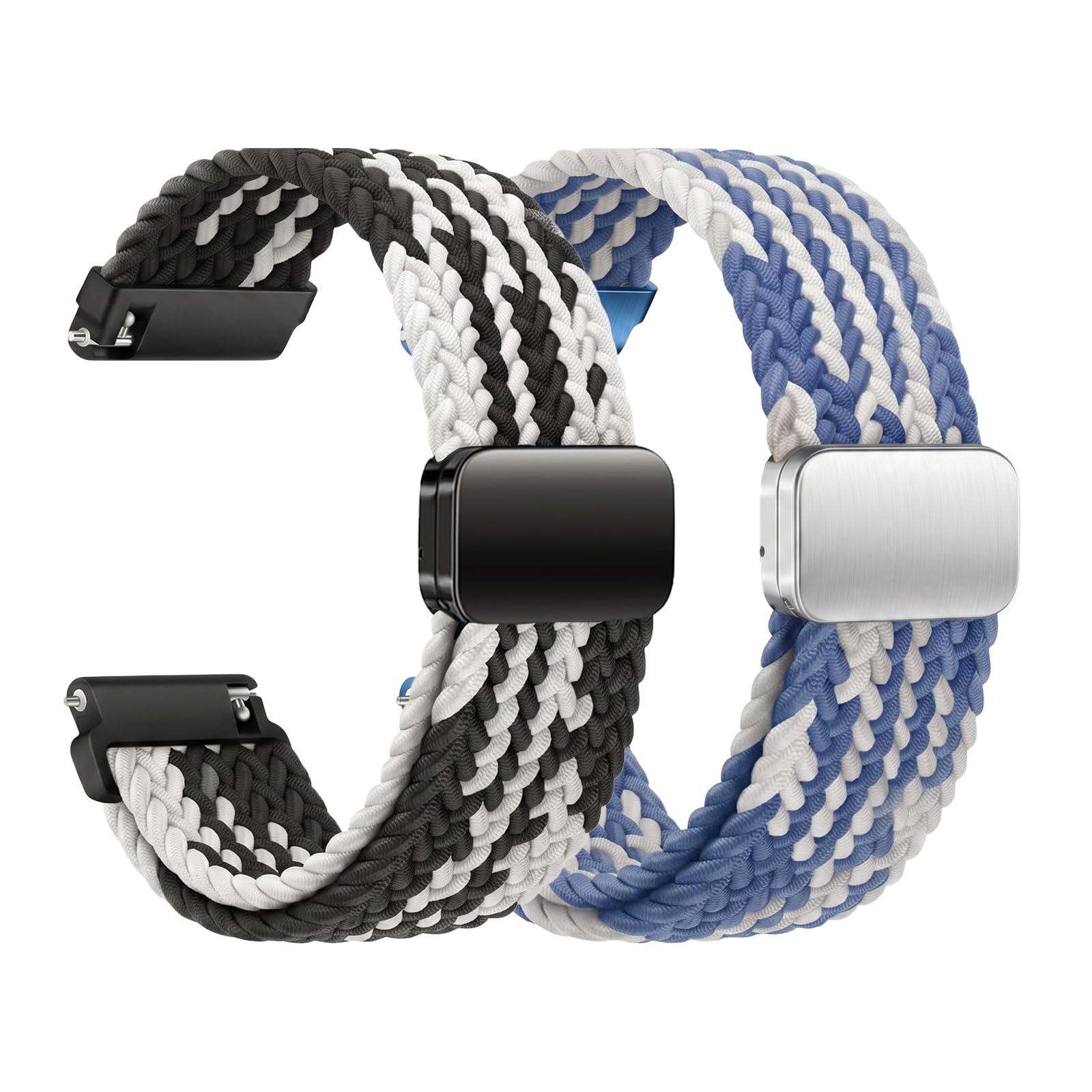 KUBFDL Nylon Uhrenarmband 22mm 20mm 18mm Elastisch Armband mit Magnetisch Verschluss für Damen Herren Schnellverschluss Smartwatches Ersatzarmband Verstellbares Atmungsaktive Sport Uhrenarmbänder