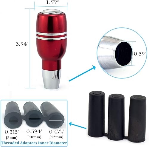 Miniatura 2 de Pomo de palanca de cambios para automóvil, palanca de cambios de aleación de aluminio que se adapta a la mayoría de transmisiones automáticas, color