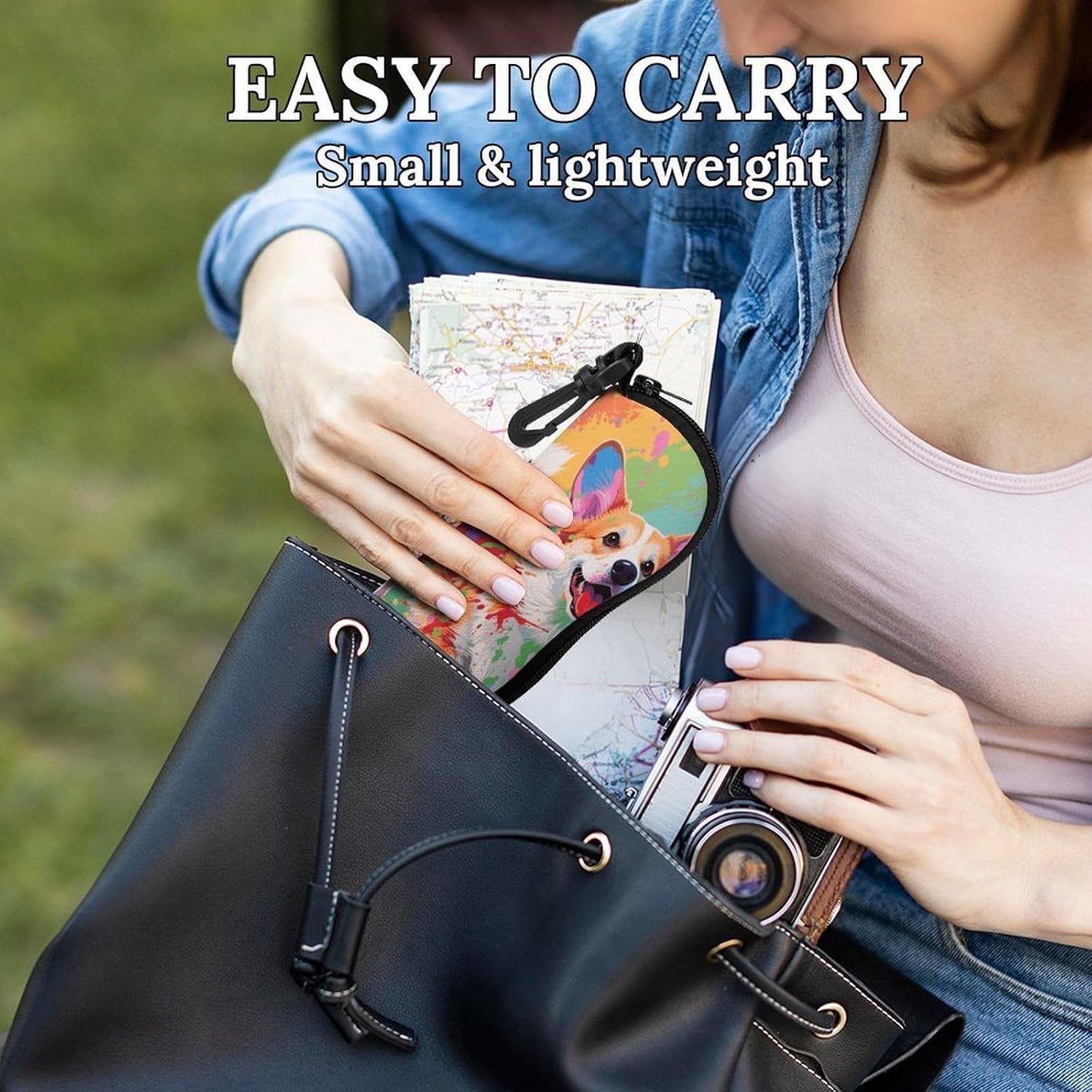 Colorful CorgiPortable Neoprene Glasses Case image 5