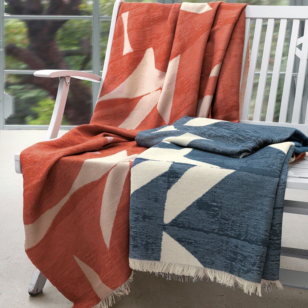 Somma Plaid Yoko Cotone 140x200 con Frange Tramonto Arancione