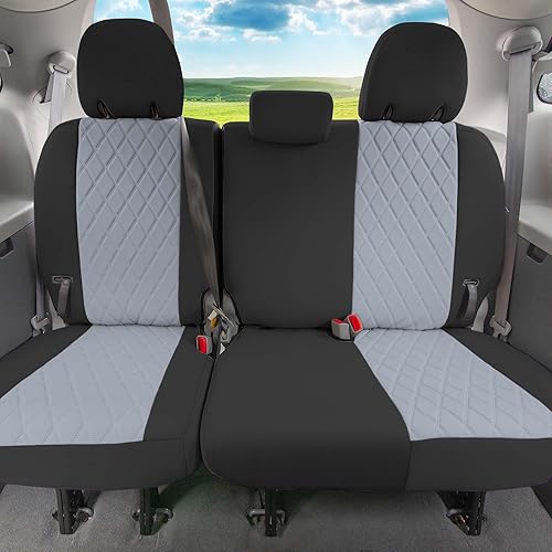 Miniatura 3 de FH Group Fundas de asiento de neopreno de ajuste personalizado para Toyota Sienna 2011-2020 con inserto Neosupreme resistente al agua, 3 fila, gris
