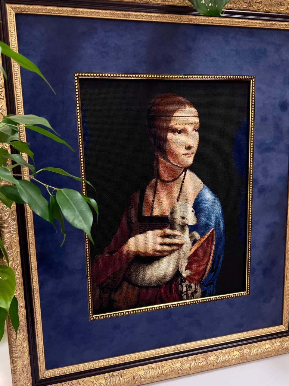 RIOLIS - Dama con l'ermellino secondo L. da Vinci 2222, Punto croce 30x40cm, Punto croce kit da ricamare, Disegni da ricamare, Embroidery kit, Set punto croce, Kit ricamo punto croce