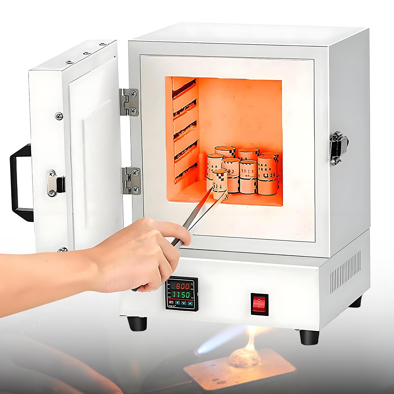 Zamknięty Laboratoryjny Piec Wysokotemperaturowy, Laboratoryjny Zamknięty Piec Muflowy 2000 W, Piec Do Topienia Metali, Regulacja Temperatury (0-1150℃/2102℉)