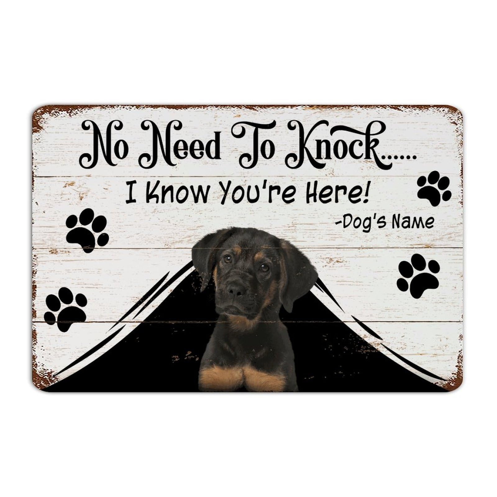 Plaque Rottweiler déco extérieure pour entrée de maison vintage