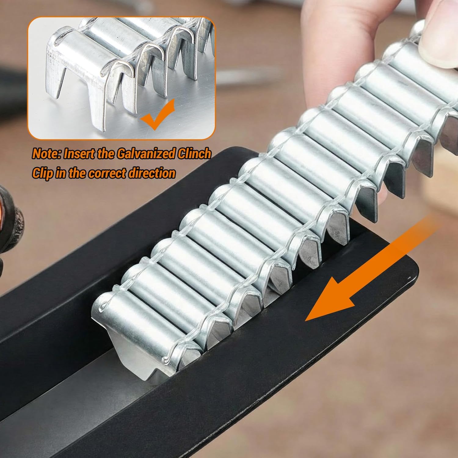 600 Pcs 3/4 Inch Galvanized Clinch Clips, Crown Wire Cage Clips Staples Fasteners Compatible with M66 Clinching Clipper Tool, Bedding, Wire Fencing, Upholstery Spring Mattress, Joining Cages