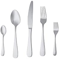 Amazon Basics posate in acciaio inox con bordo arrotondato per 4 persone