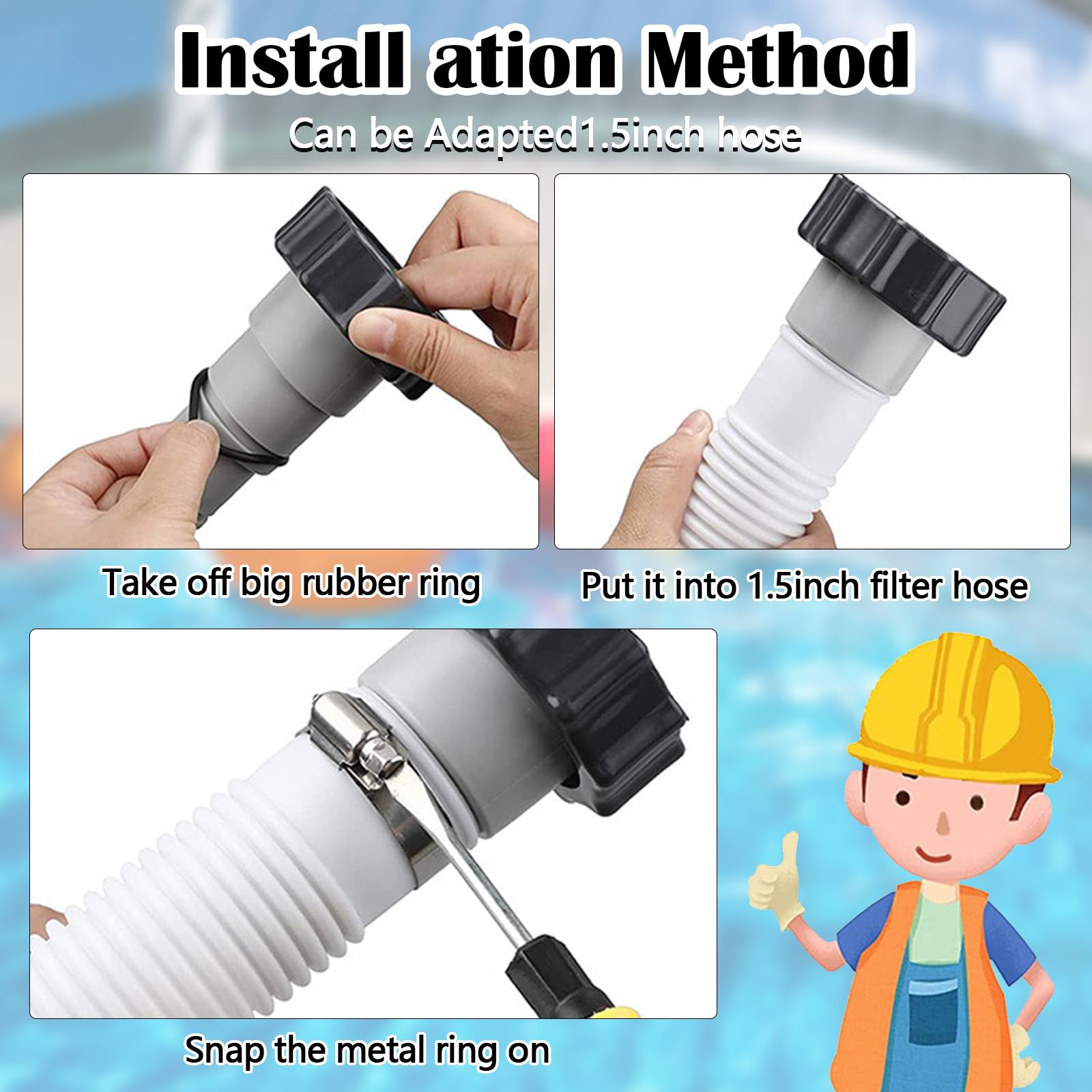 HanQZen PE-Ersatzschlauch Für Poolpumpen 1,5 Zoll - Robust & Auslaufsicher