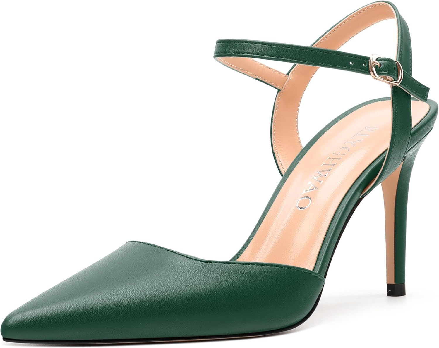 Women's Pumps, Buckle Adjustable Strap Pointed Toe Stiletto Heels, Fashion Matte High Heel Shoes for Women