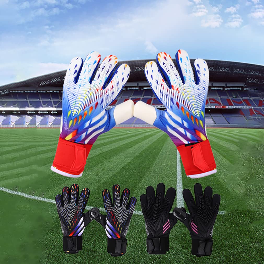 Kindervoetbalhandschoenen, voetbalkeepershandschoenen Professionele voetbalhandschoenen, trainingshandschoenen Uitrusting met dubbele polsbescherming, slijtvast, antislip, voor jongens 8yards A