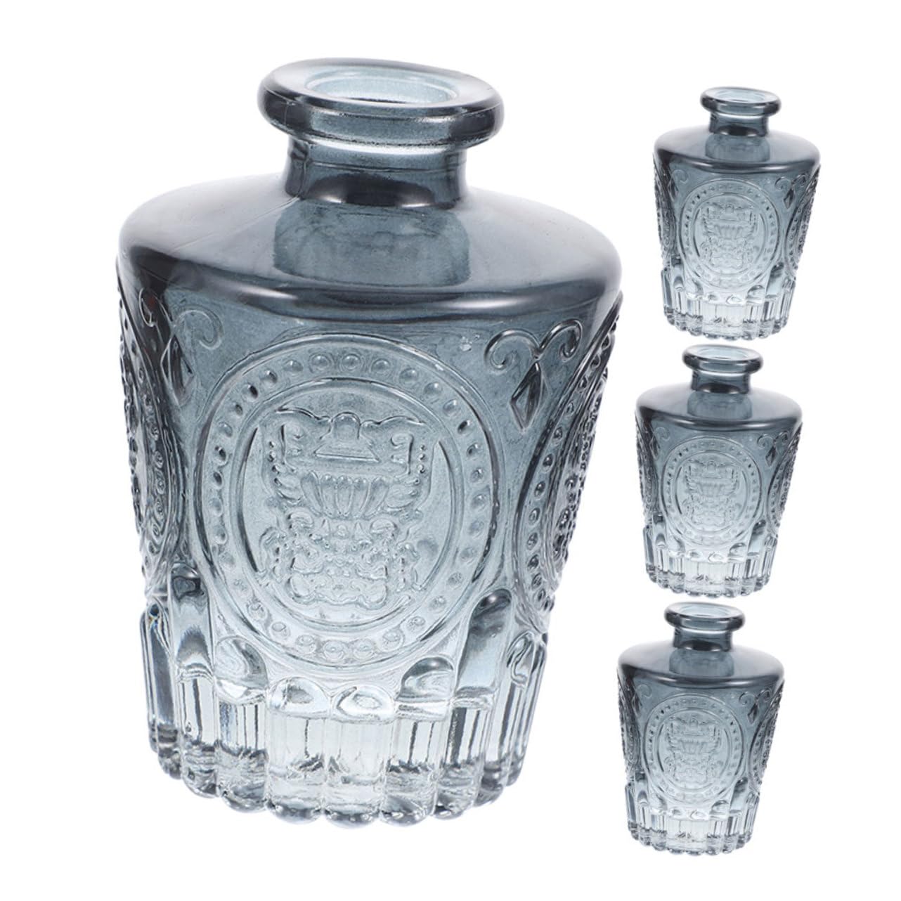 Cabilock Lot de 4 Diffuseurs de Parfum en Verre 130ml pour Maison, Diffusion Homogène des Arômes, Flacons Décoratifs Simples et Élégants pour Table
