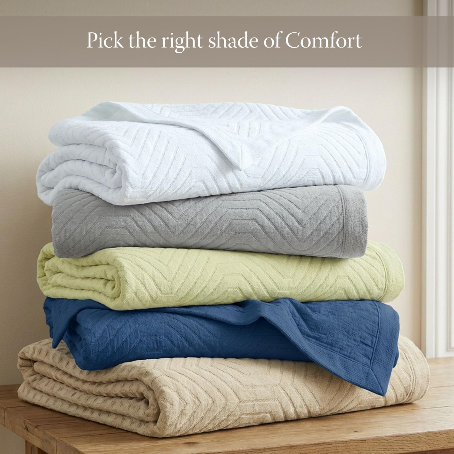 Threadmill Luxury Cotton Blankets for King Size Bed | All-Season Cozy 100% Cotton King Size Blanket | Aster Jacquard Soft & Lightweight Coverlet fits California King, 104x92 | White - Image 6