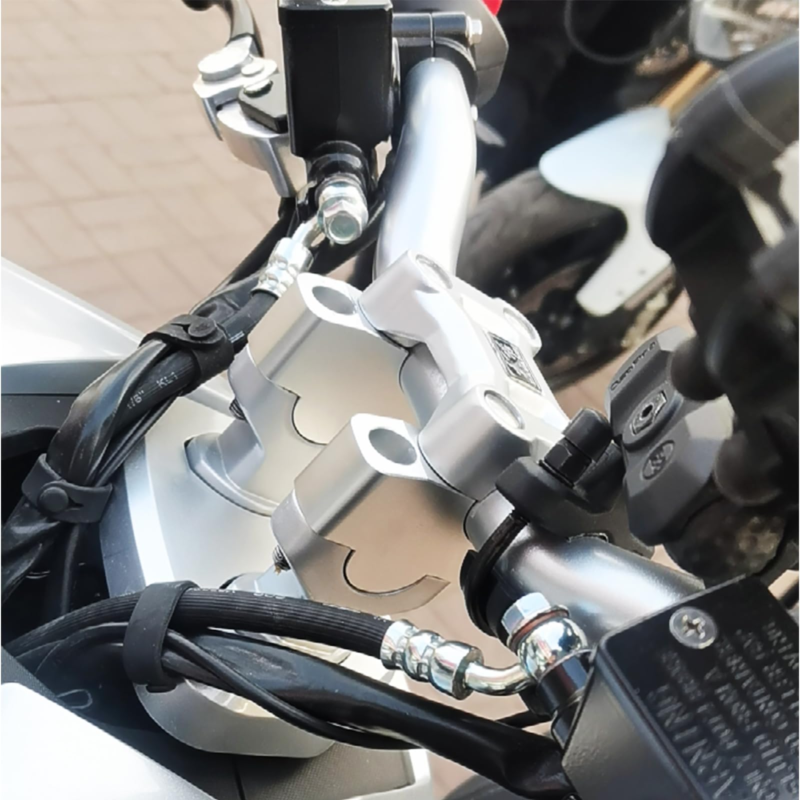 per XL750 Transalp Africa Twin Adventure Sports CRF1100L ADV NT1100 Maniglione Manubrio Sollevatore per Moto (per Veicolo Honda) (Argento)