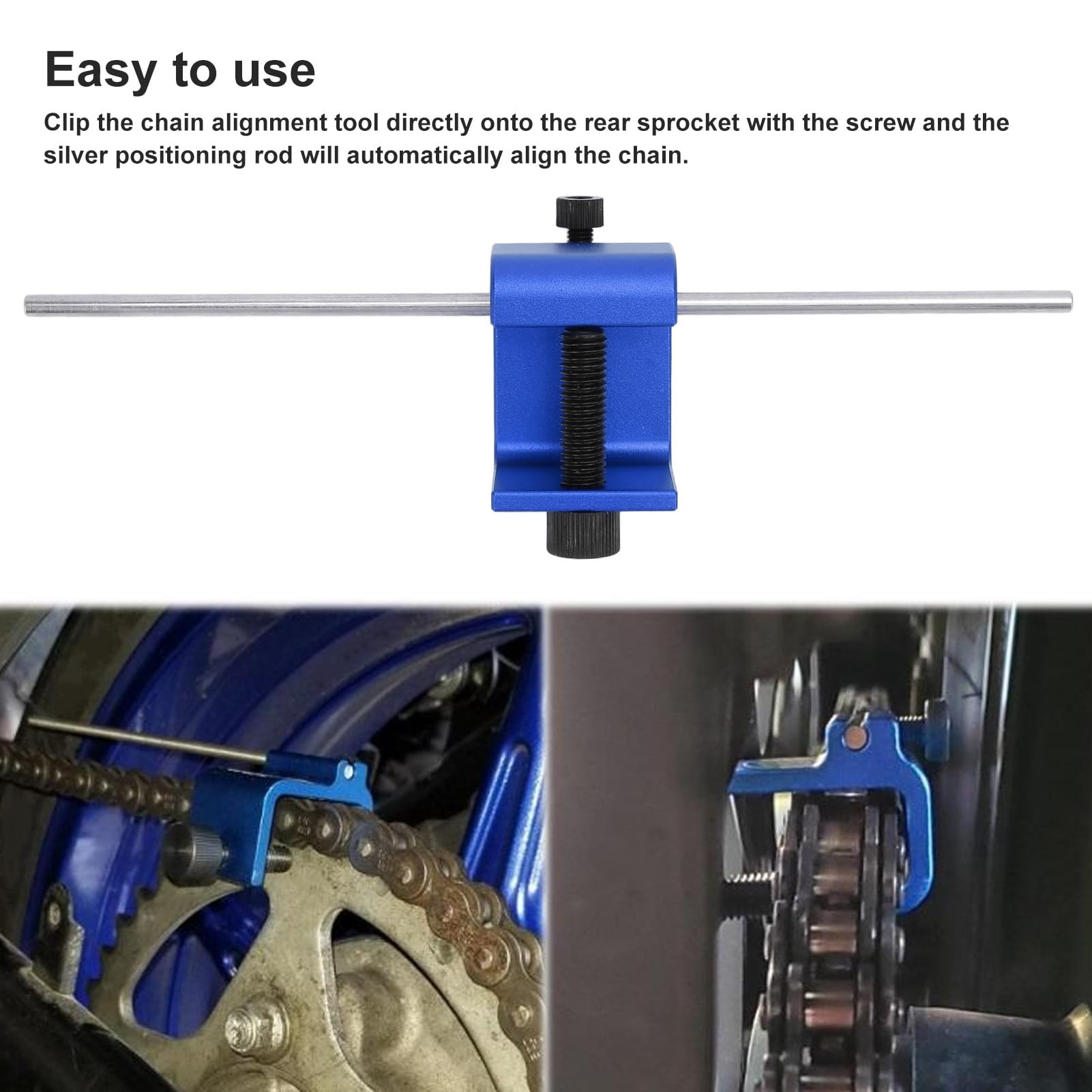 Greluma Strumento Allineamento Catena Per Moto E Quad - Precisione Rapida, Colore Blu