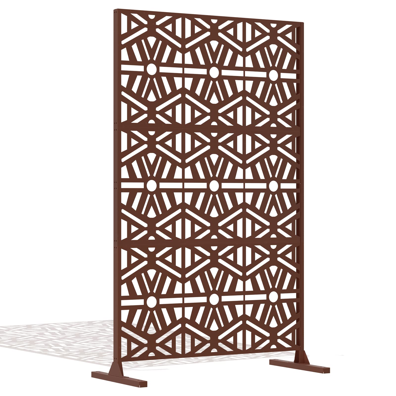 Outdoor Privacy Screen Metal Freestanding: 6FT Decorative Metal Panels Patio Privacy Screens Laser Cut Decorative Privacy Panel Backyard Privacy Screens Outdoor Dividers for Balcony