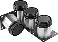 Vista 25 de Patas de metal de 2 pulgadas para muebles, patas ajustables de acero inoxidable, patas de metal negro, patas redondas de gabinete para mesa de café
