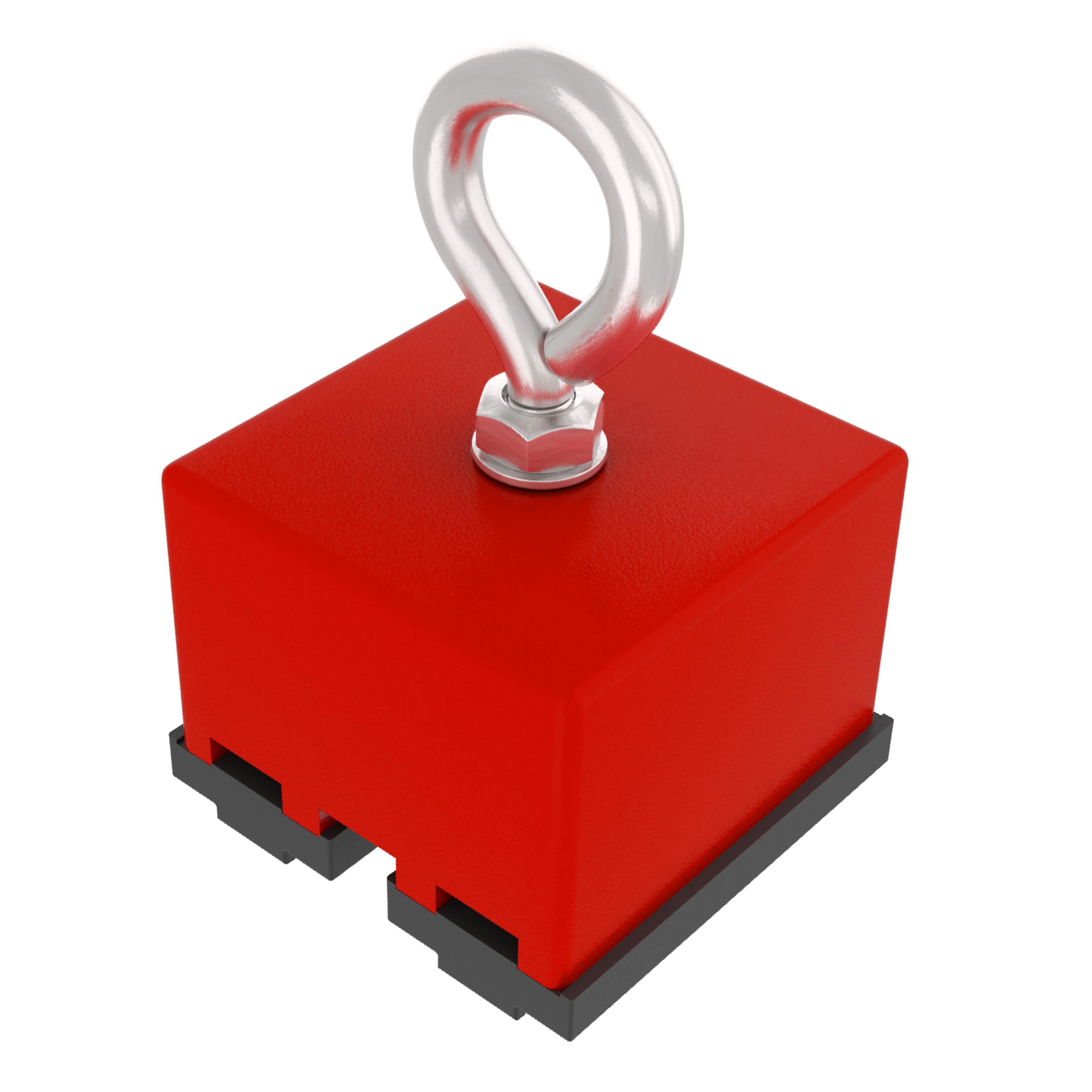 Master Magnetics Ceramic Fishing Magnet with Eyebolt - Heavy-Duty Strong Retrieval Magnet - Magnetic Pickup Tool - 100 lb Pull Force - 2" L x 2" W x 1" H