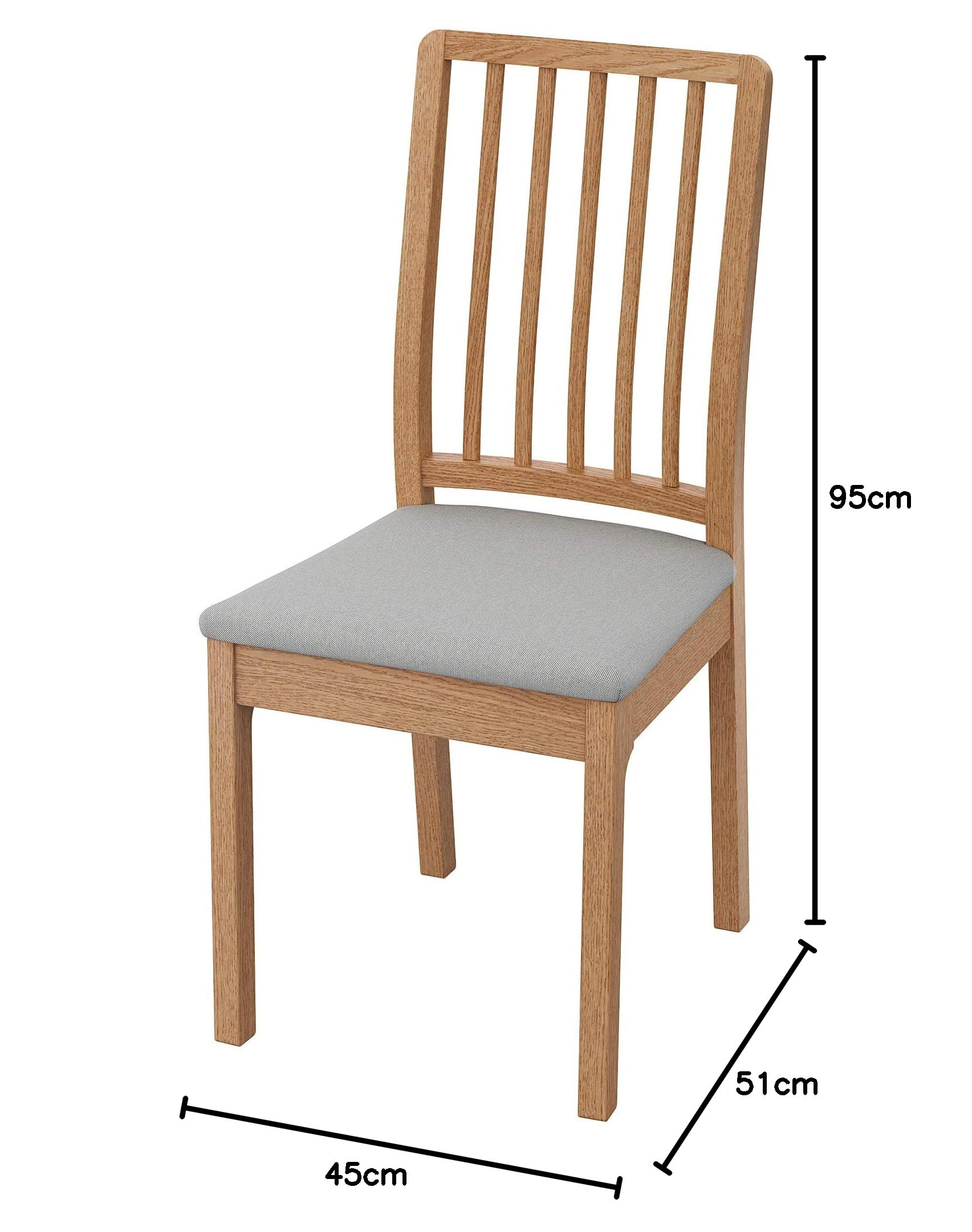 Chair EKEDALEN 45x51x95cm oak/Orrsta light gray : Amazon.com.be