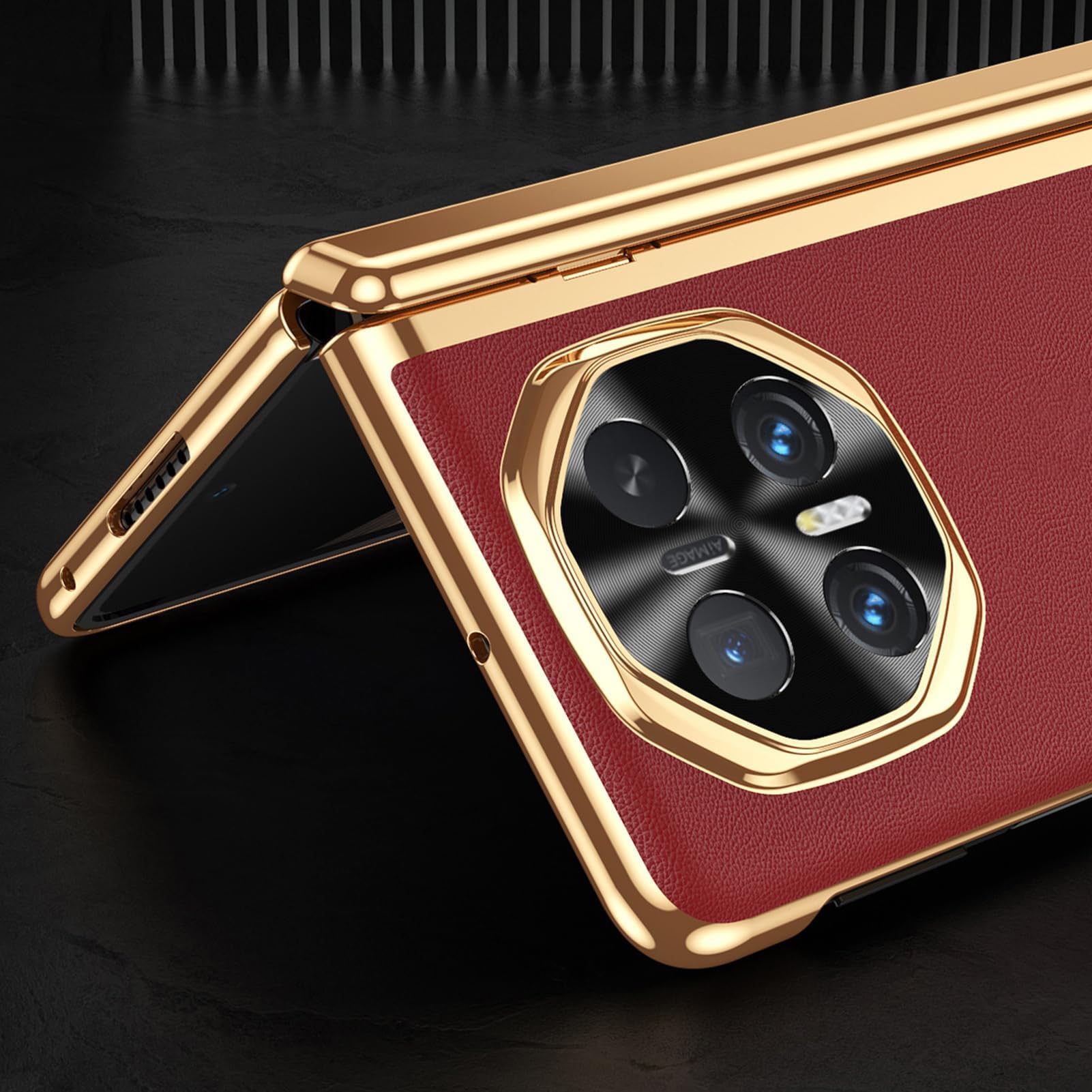 Etui do Huawei Honor Magic V6, osłona elektryczna, etui ze skórzaną ochroną wyświetlacza, odporne na zarysowania (brązowe)