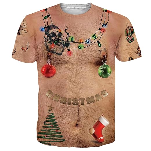 uideazone Mens 3D Funny Graphic T Shirt Novelty Short Sleeve Costume Tees
