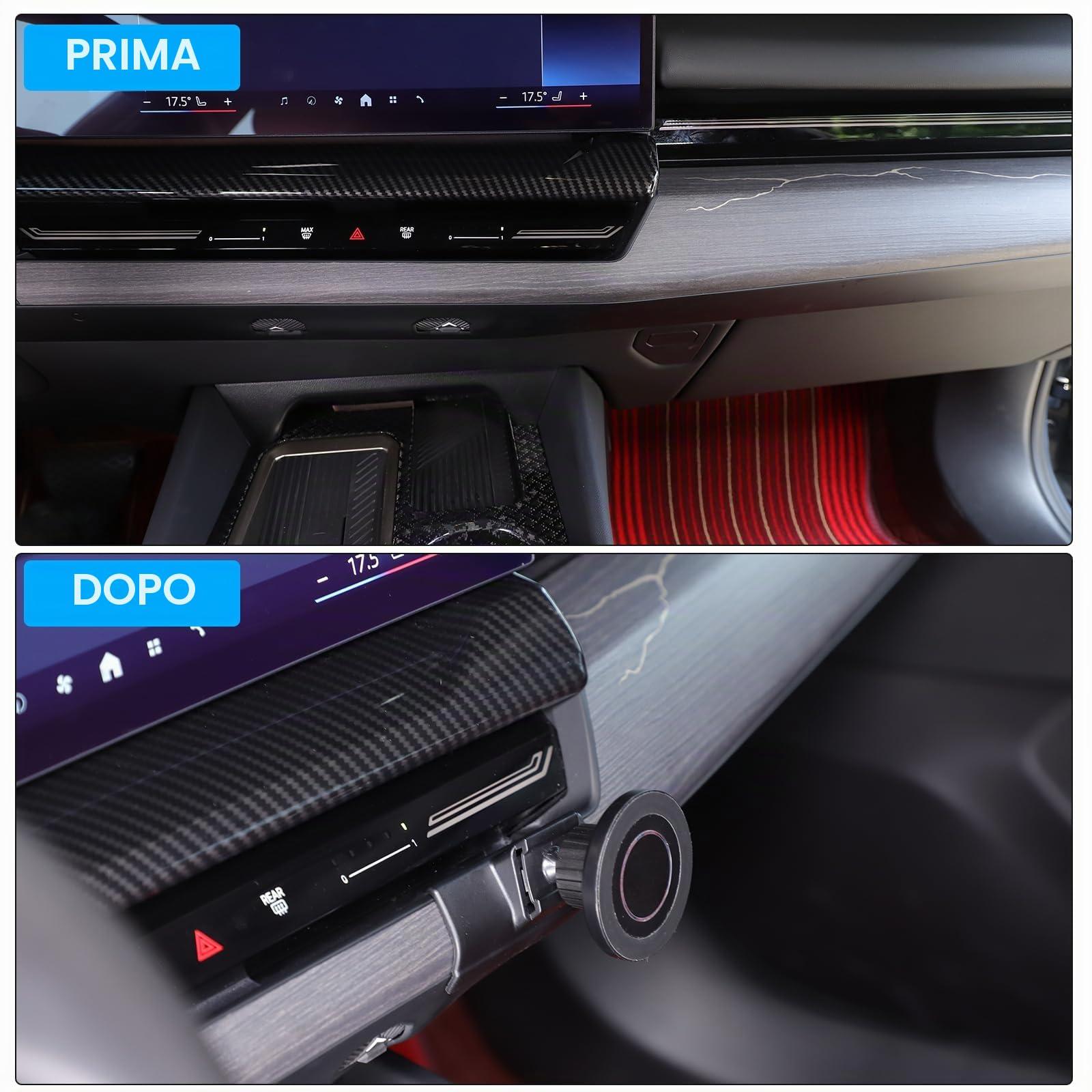 Supporto magnetico per cellulare compatibile con BMW Serie 5 G60 G61 anno di costruzione 2024 2025, supporto per griglia di ventilazione con testa a sfera girevole a 360° per tutti gli