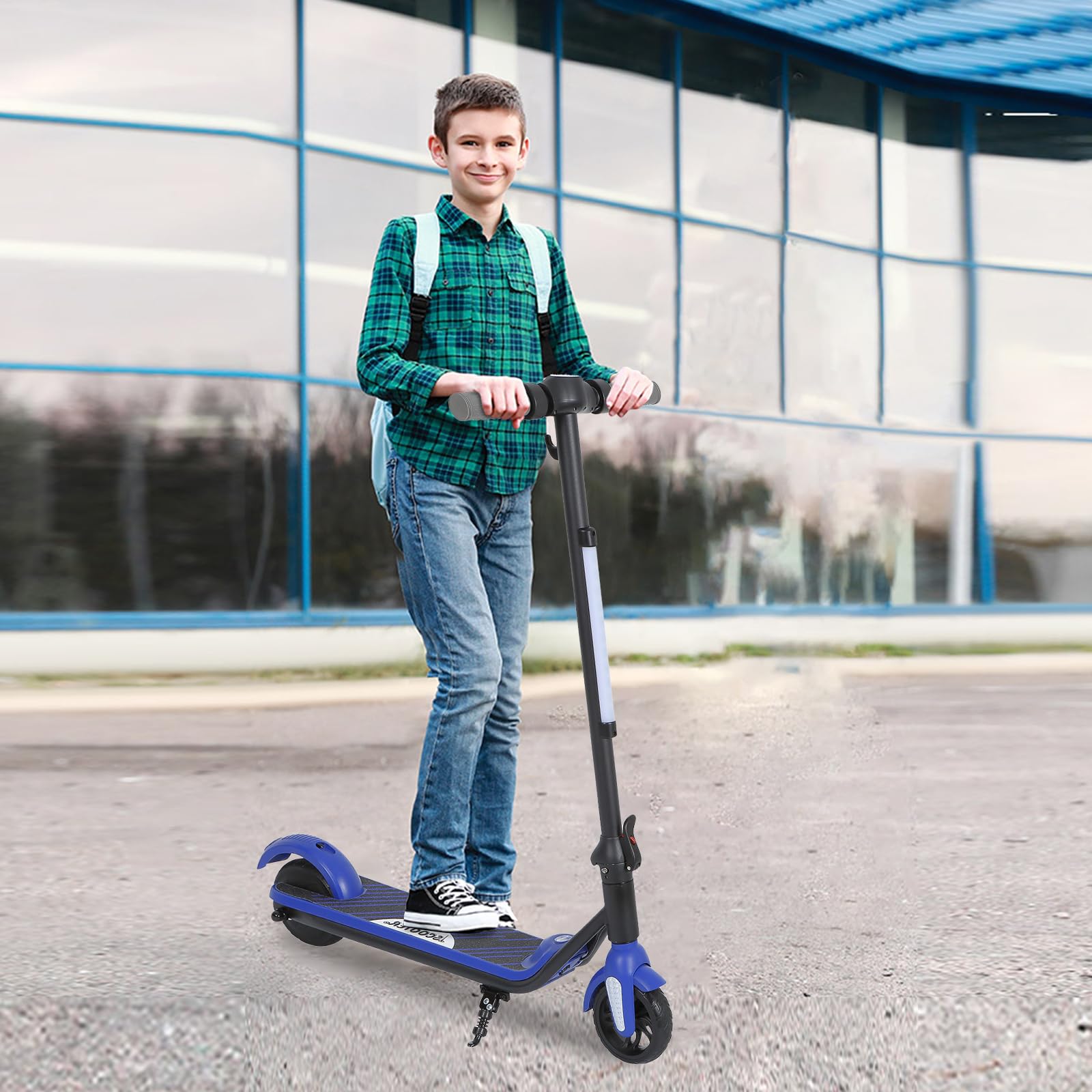 E Roller Kinder von 6-12 Jahren,Max Reichweite 5-8 KM - Max.12 KM/H,Faltbarer Elektroroller für Kinder Mit Bunte Regenbogenlichter und LED-Anzeige,Elektroscooter für Kinder