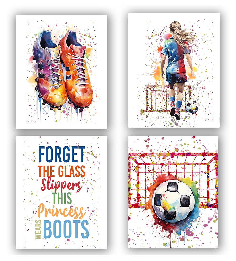 ZOQIPQO Lienzo decorativo para pared con graffiti de fútbol, póster de fútbol, arte de pared para dormitorio de niñas, dormitorio de adolescentes, vestuario de club, decoración de dormitorio, ideal