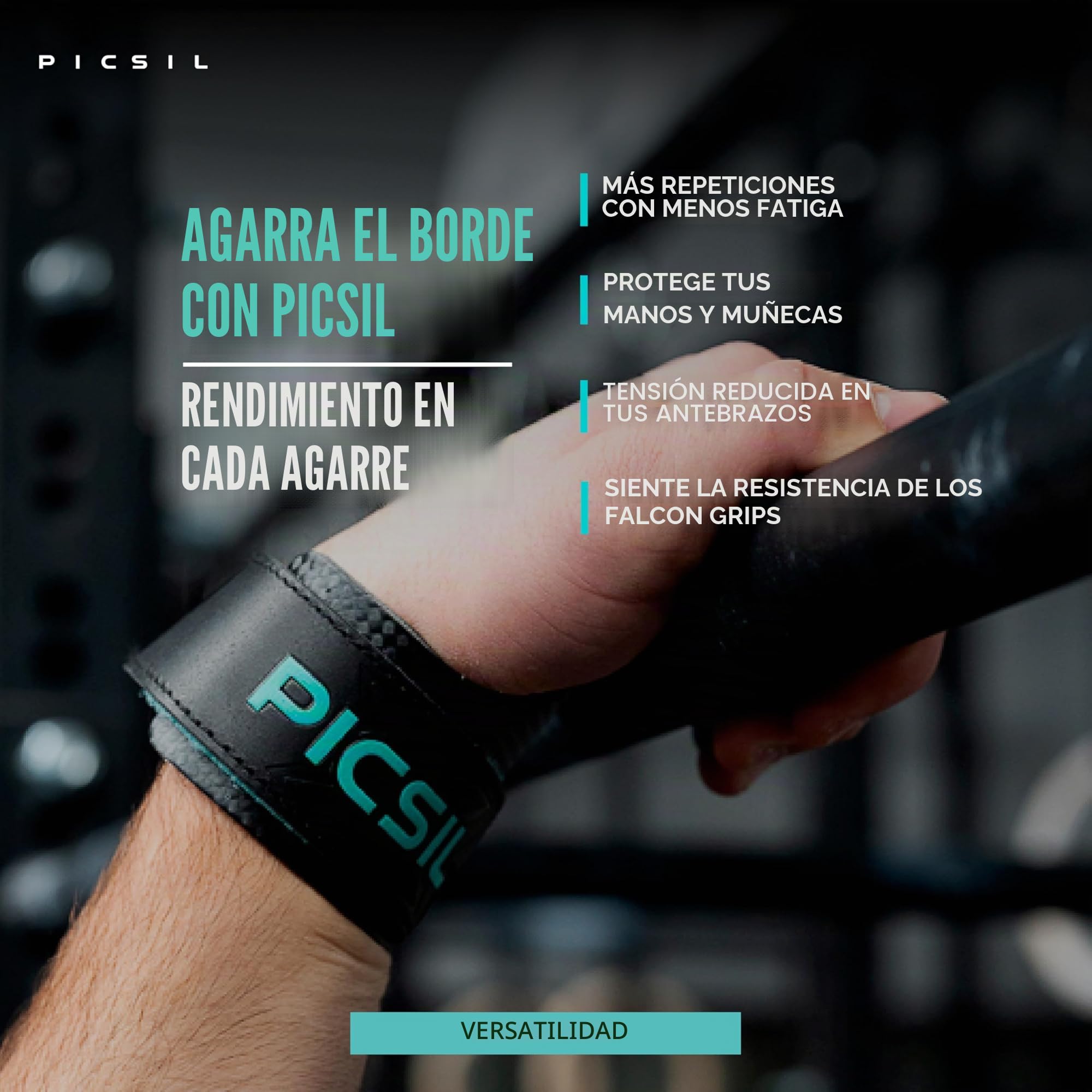 PICSIL Falcon Grips 3 agujeros - Fibra de carbono, para uso con tiza