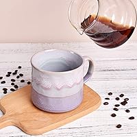 Vista 45 de Bosmarlin Large Stoneware Coffee Mug, Big Tea Cup for Office and Home, 21 Oz, Dishwasher and Microwave Safe, 1 PCS (Geometry-Green)